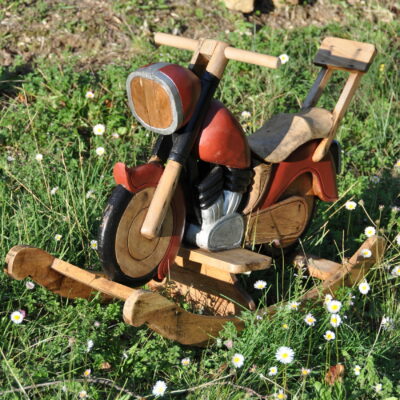 Moto à bascule en bois pour enfant