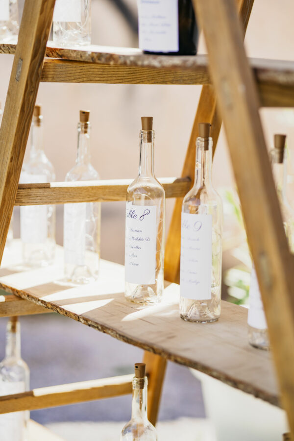 Bouteille en verre transparente